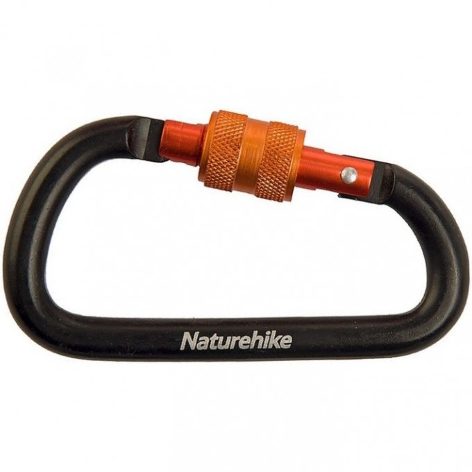 Карабин многофункциональный NATUREHIKE NH15A005-H D-Type с муфтой 6см чёрный 6927595717400