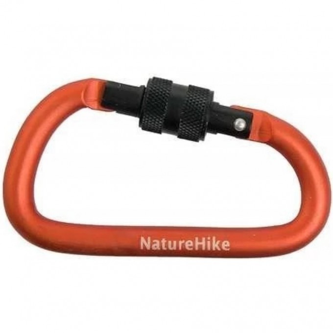 Карабин многофункциональный NATUREHIKE NH15A005-H D-Type с муфтой 6см оранжевый 6927595717424