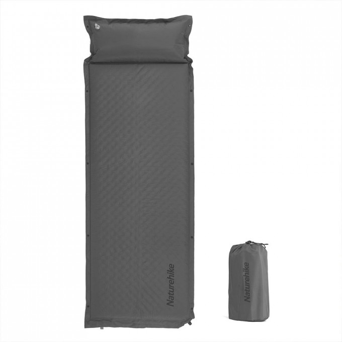 Коврик c подушкой самонадувной NATUREHIKE CNK2300DZ014 D01 серый 6см, 6976023923371