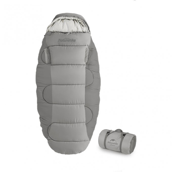 Мешок спальный NATUREHIKE OVAL PS300 NH20MSD03, серый 6927595775875