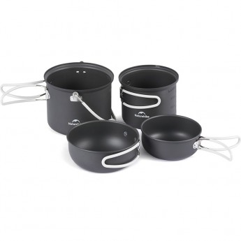 Набор посуды NATUREHIKE 4 в1 NH18T018-G, серый