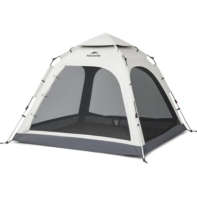 Палатка NATUREHIKE ANGO AUTOMATIC CNK2550WS010 малая, c навесом, светло-серая с серым 6927595785782