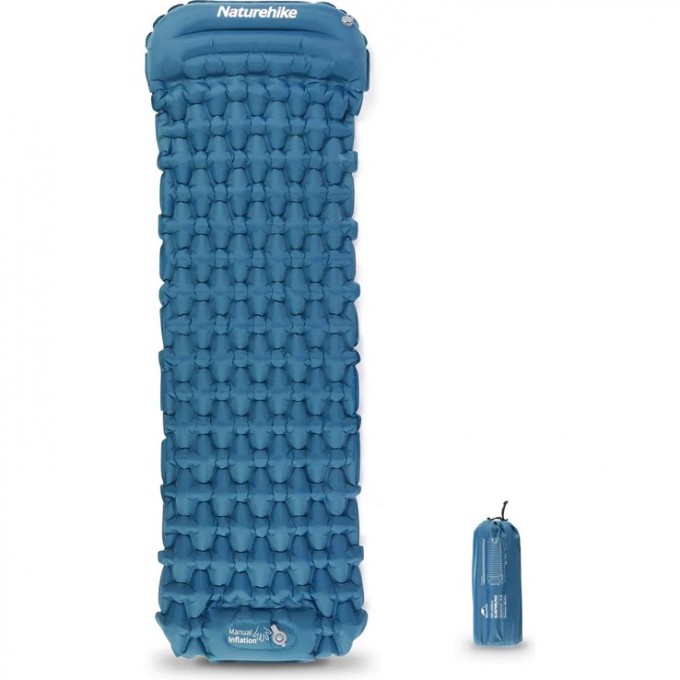 Туристический надувной матрас NATUREHIKE CNK2300DZ0001 FC-12 с насосом синий 6976023929496