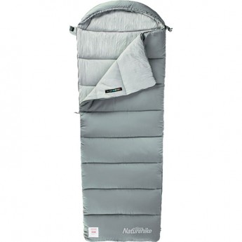 Ультралёгкий спальный мешок NATUREHIKE CNK2350WS023 M300 хлопковый с капюшоном весна осень серый, молния справа Ультралёгкий спальный мешок NATUREHIKE CNK2350WS023 M300 хлопковый с капюшоном весна осень серый, молния справа